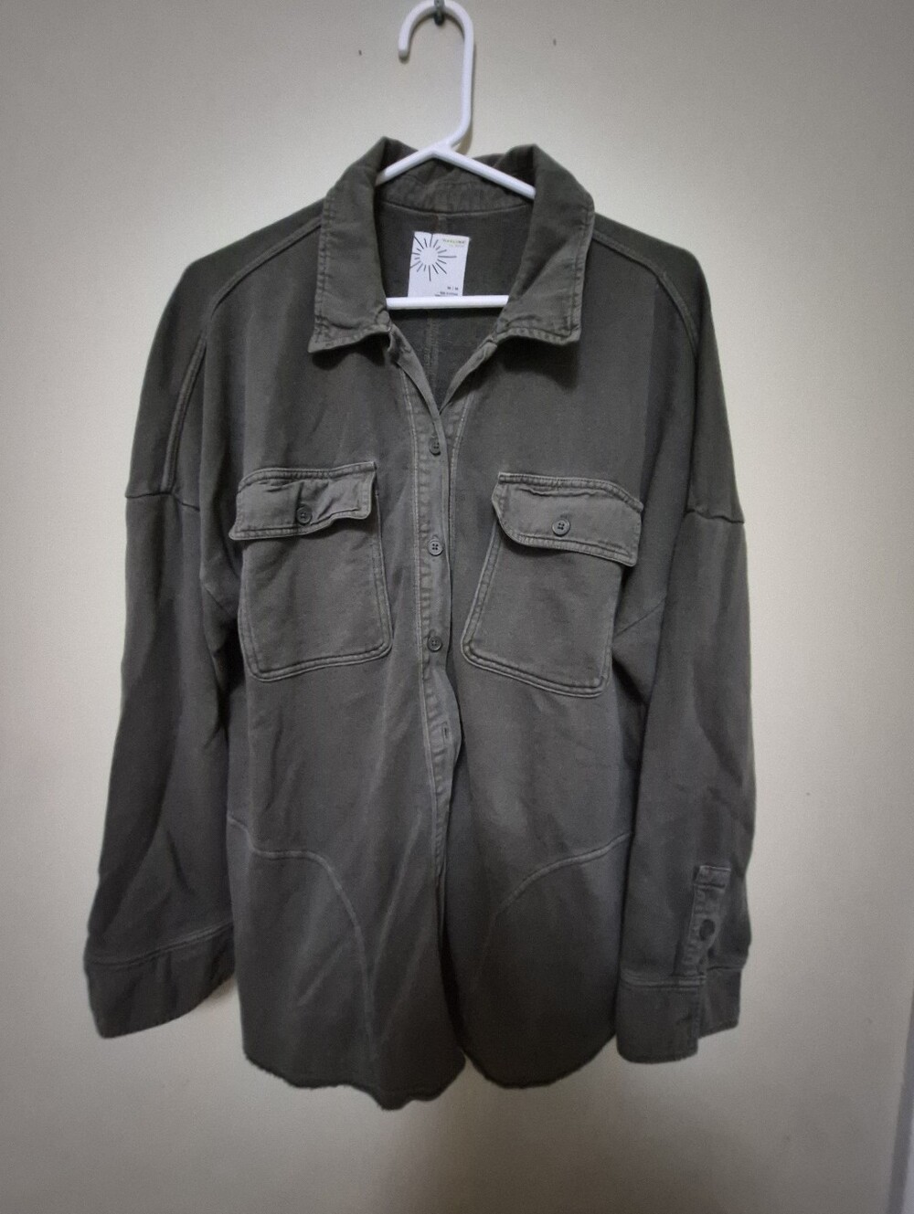 Arie Olive Green Utility Button-Up Shirt Jacket